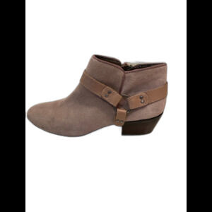 Sam Edelman Womans Boots Fawn Tan Suede Size 6 Booties 1.5 inch Heel Shoe EUC